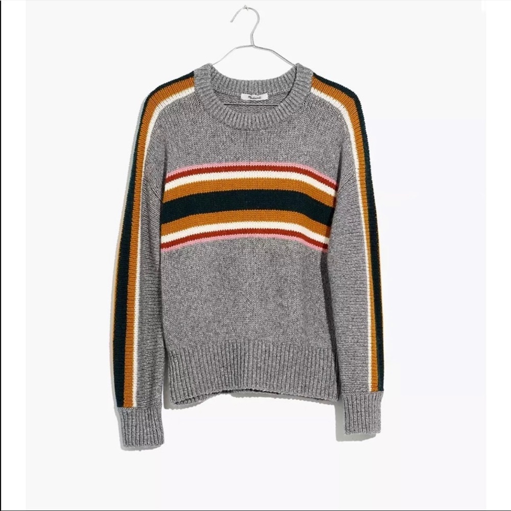 Madewell Striped Heather Pullover Sweater